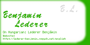 benjamin lederer business card